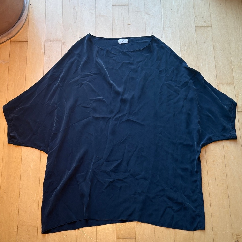 NN Navy Silk Blouse